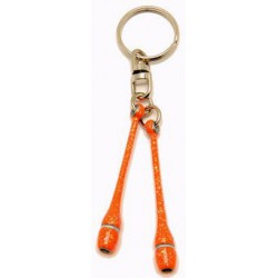Glitter Orange miniclubs key ring