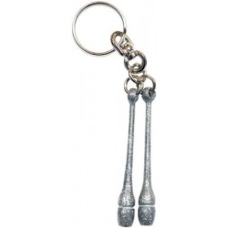 Glitter Silver miniclubs key ring
